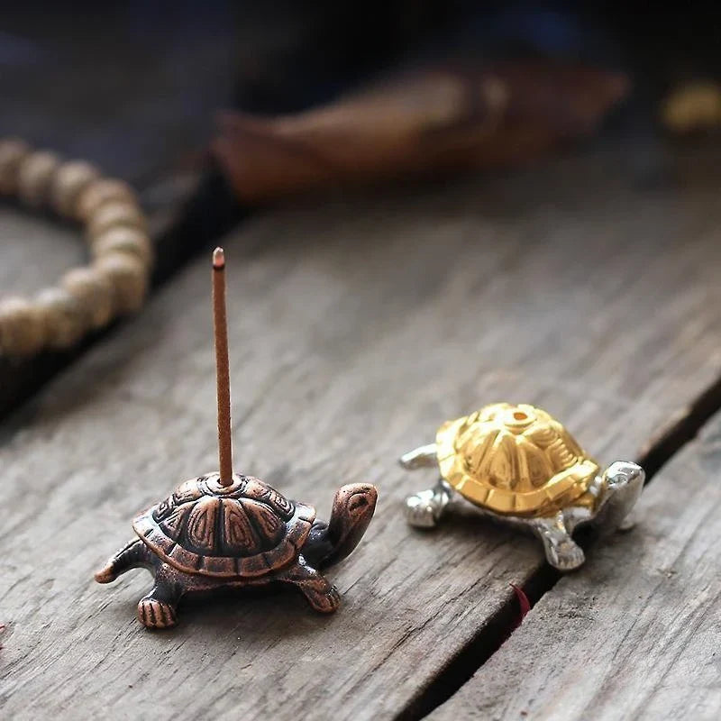 Mini Turtle Incense Holder | Vintage Bronze Sandalwood Stick Burner Stand