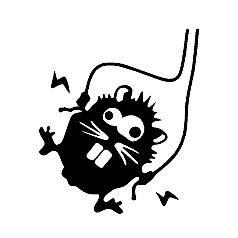 Funny Mouse Decal Sticker for Wall Switches | Warning Sign High Voltage Hamster Electrical Socket Decor