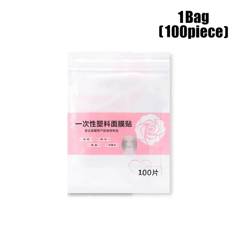Disposable Facial Mask Wrap | Transparent Plastic Face and Neck Sticker