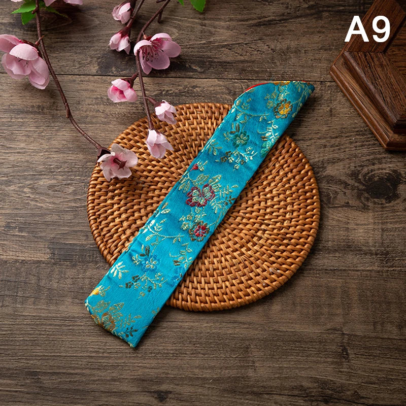 Embroidered Folding Fan Cover Pouch | Silk Fan Protector