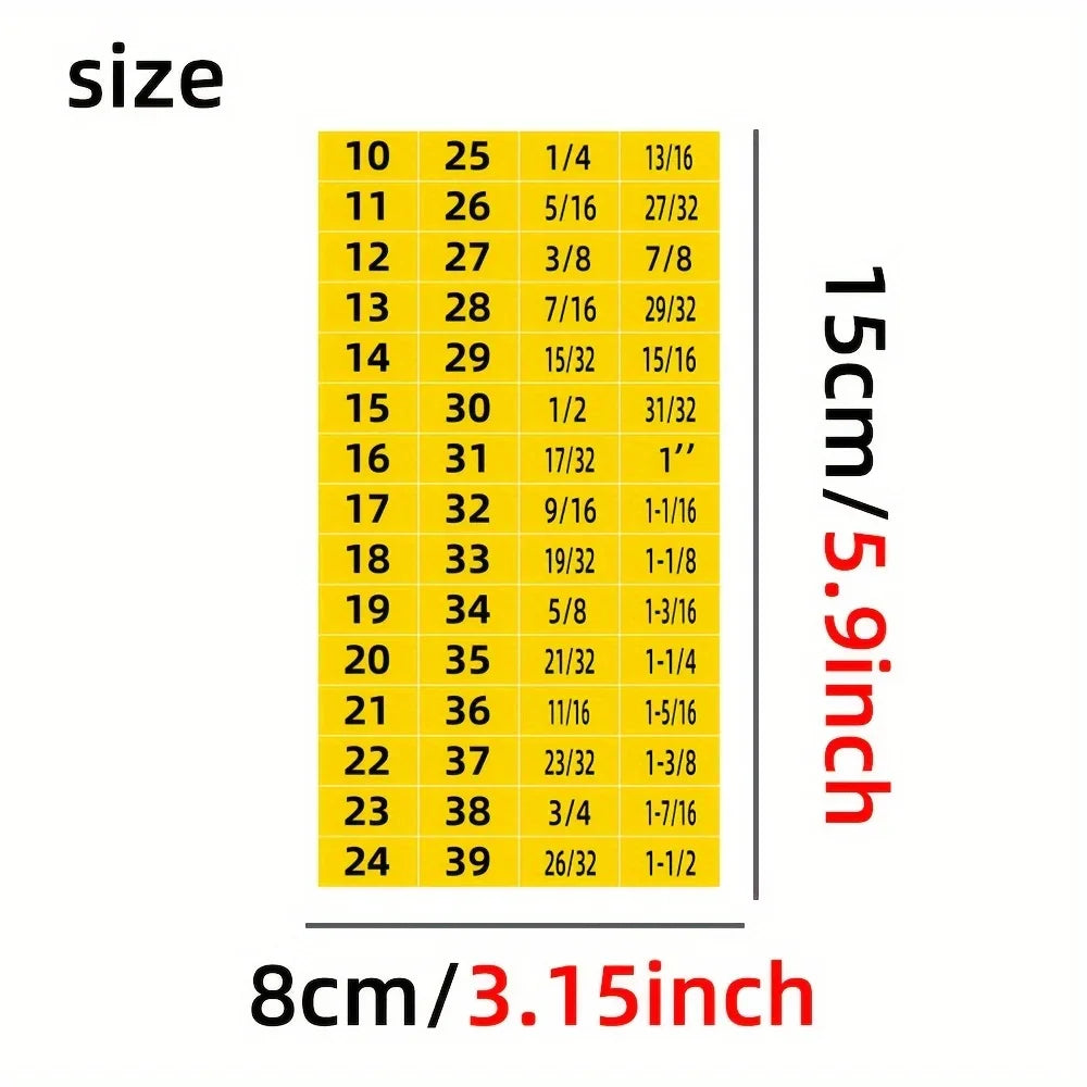 60pcs Mechanical Drive Socket Label Stickers | Quick and Easy Reminder Toolbox Decals