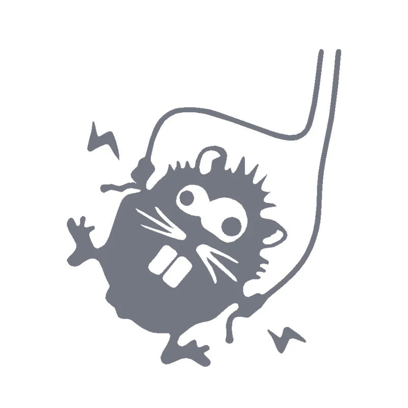 Funny Mouse Decal Sticker for Wall Switches | Warning Sign High Voltage Hamster Electrical Socket Decor