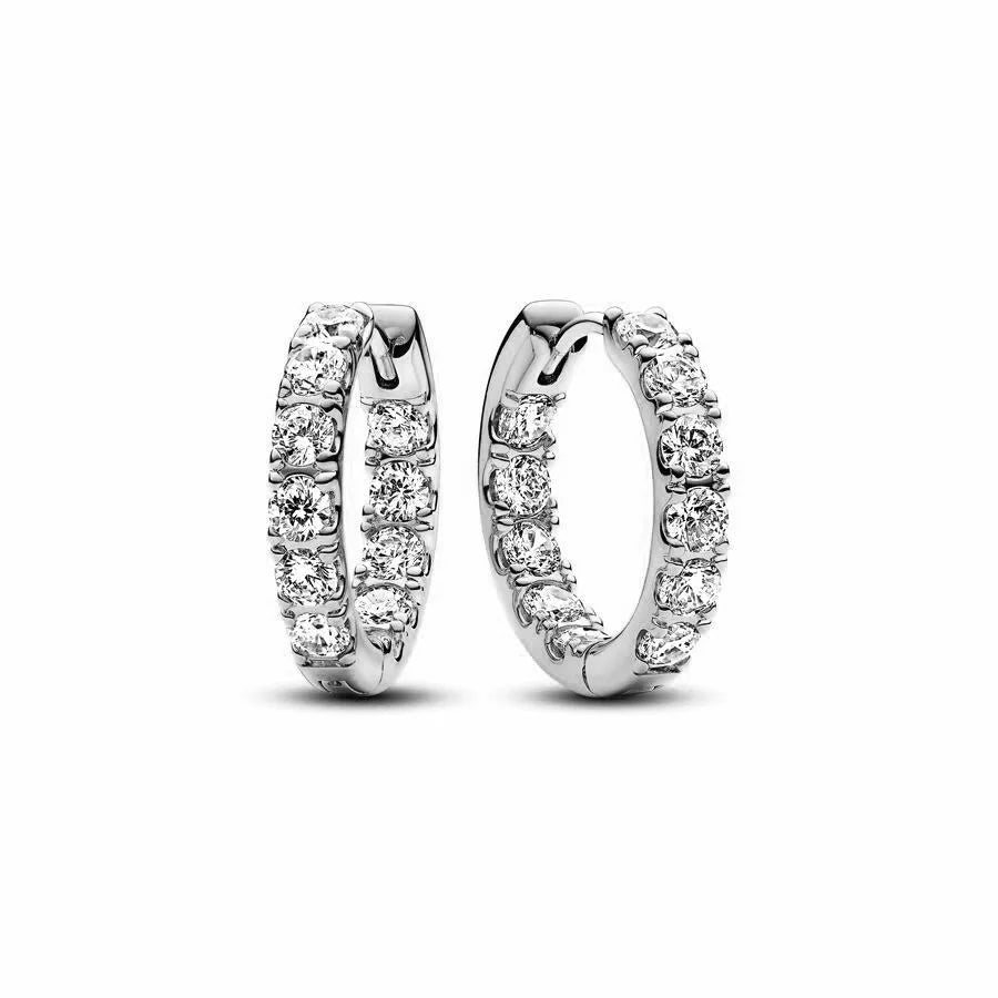 925 Silver Moon Star Earrings | White Zircon Love Pendant Jewelry for Women