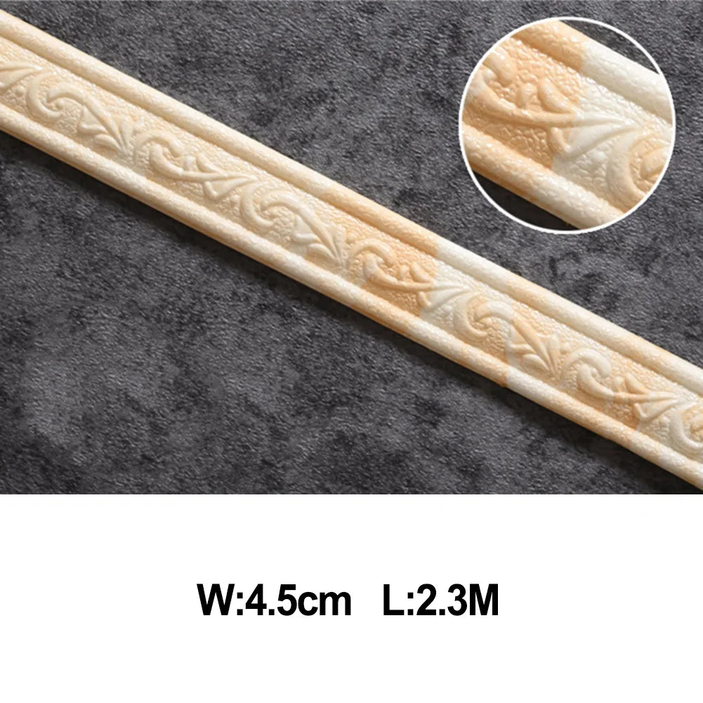 3D Decorative Foam Wall Trim | Self-Adhesive Skirting Border Strip