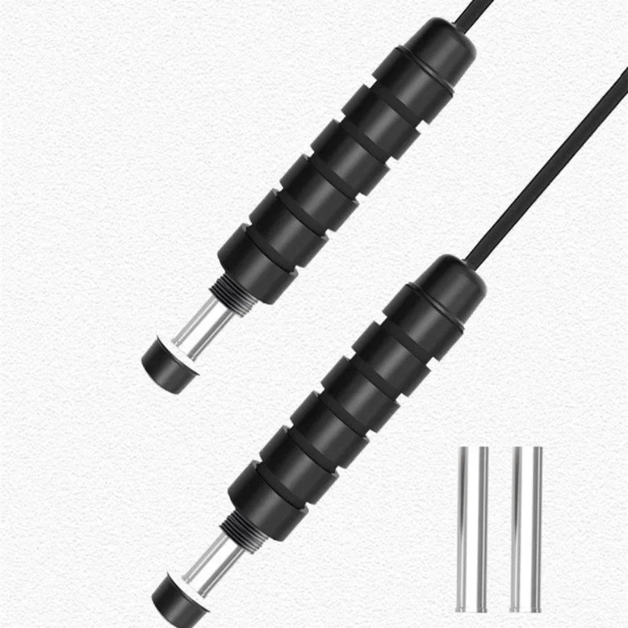 Black PVC Jump Rope with Patented Steel Wire | Fitness Cardio Training