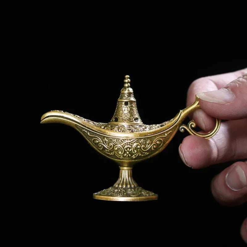 Antique Style Incense Burner | Metal Aroma Lamp for Home Decor