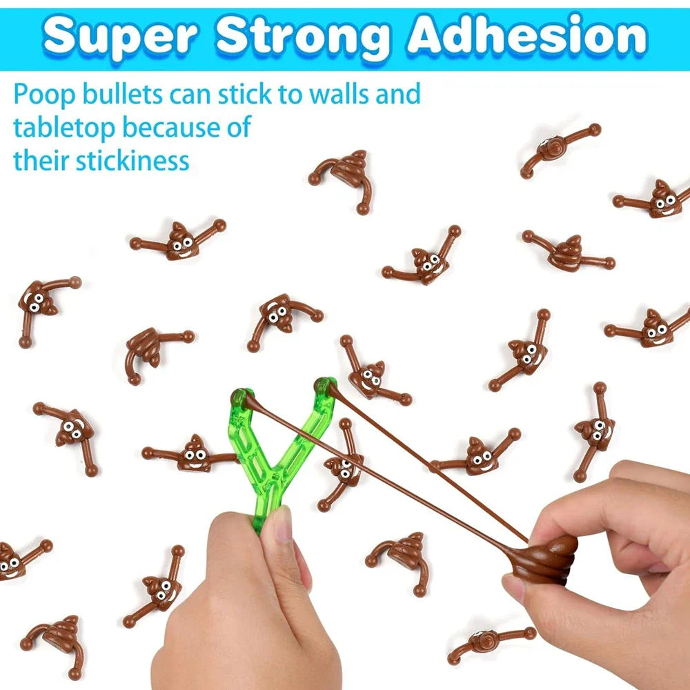 5Pcs Funny Poop Sticky Squishy Rubber Flying Finger Novelty Stress Relief Toys | Ejection Stretchy Stress Relief Party Favors