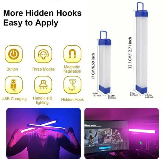Colorful Tube Light RGB Light | USB LED Night Light Stick for Room Decor
