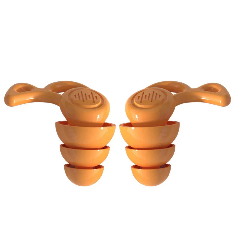 1Pair Soft-Silicone 3-Layer Reusable Ear Plugs | High-Efficiency Noise Reduction for Sleep and Hearing Protection