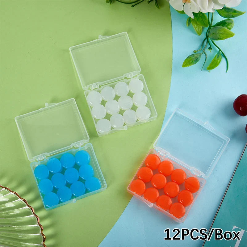 Moldable Silicone Ear Plugs | 12 Pack Reusable Noise Reduction for Sleep and Swimming