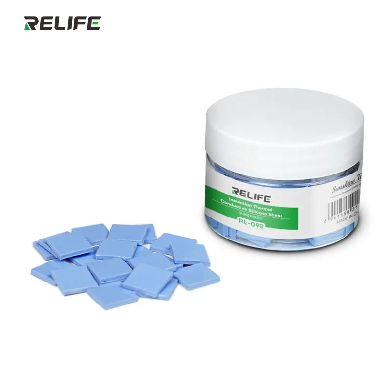 RELIFE RL-098 100PCS Pre-cut Thermal Pads for IC Chip | High Thermal Conductivity Silicone Sheet