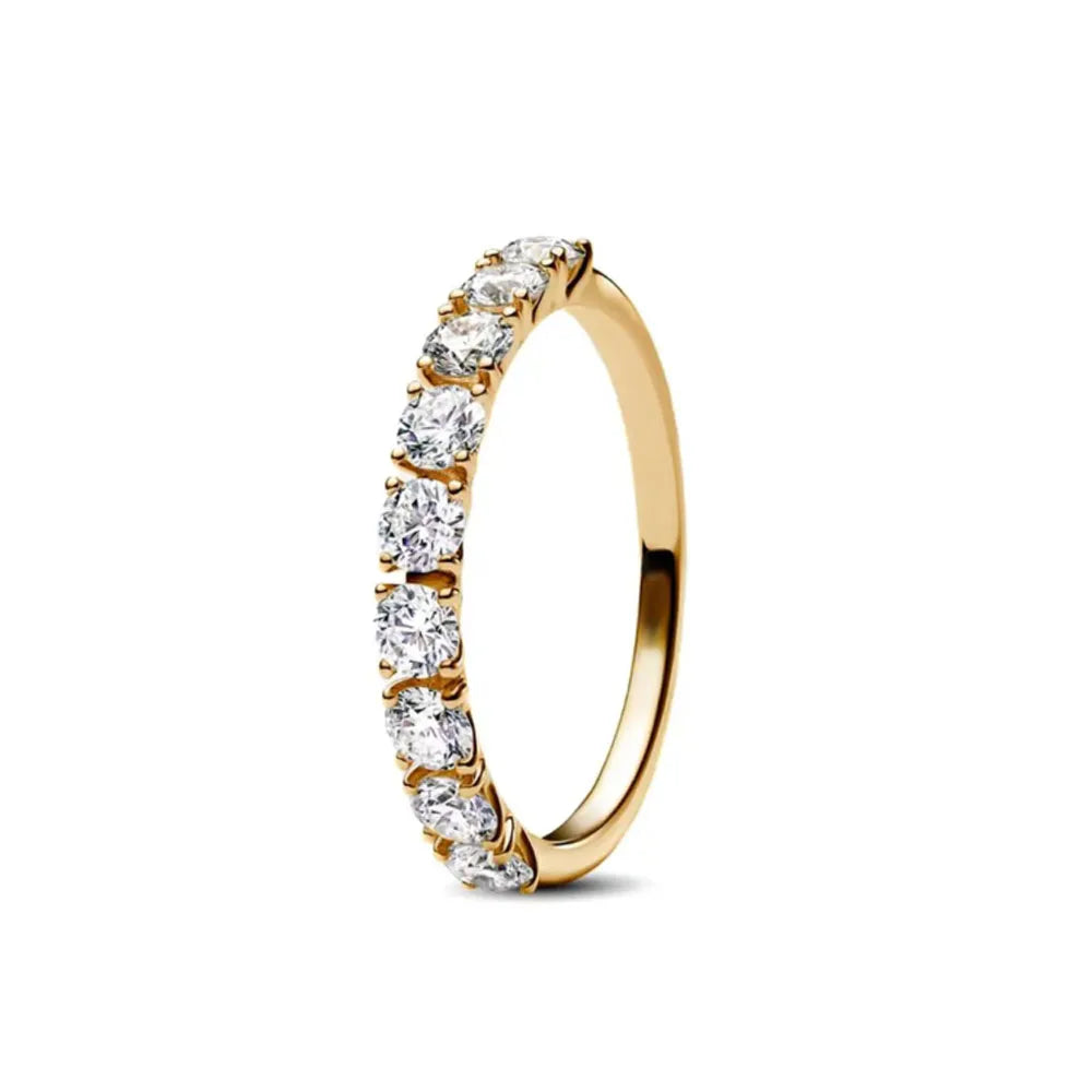 Gold Sun Heart Bow Ring | 925 Sterling Silver Zircon Ring for Women