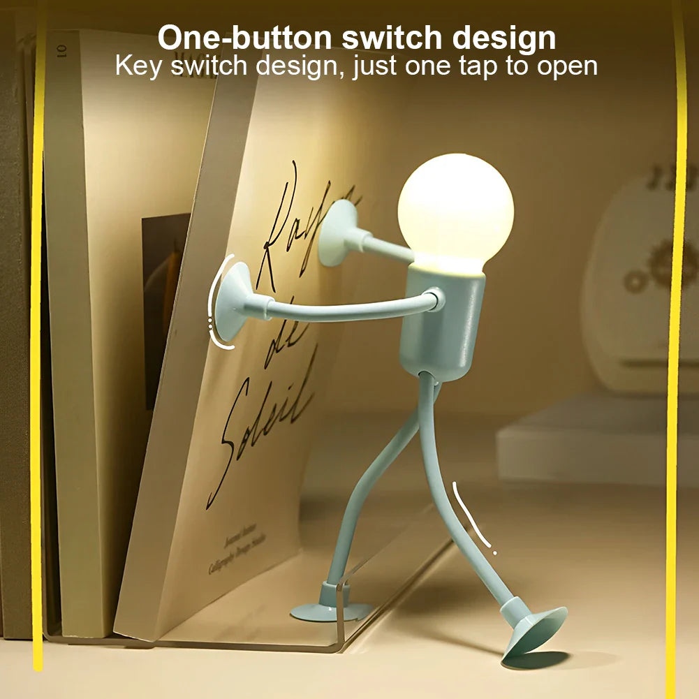 Cartoon Sportsman Night Light | Bendable Suction Cup Desk Lamp