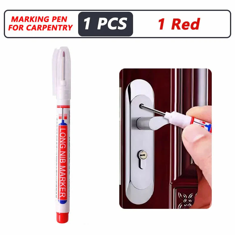 Deep Hole Long Nib Markers for Metal Wood Tile | 8-Pack Waterproof Marking Pens