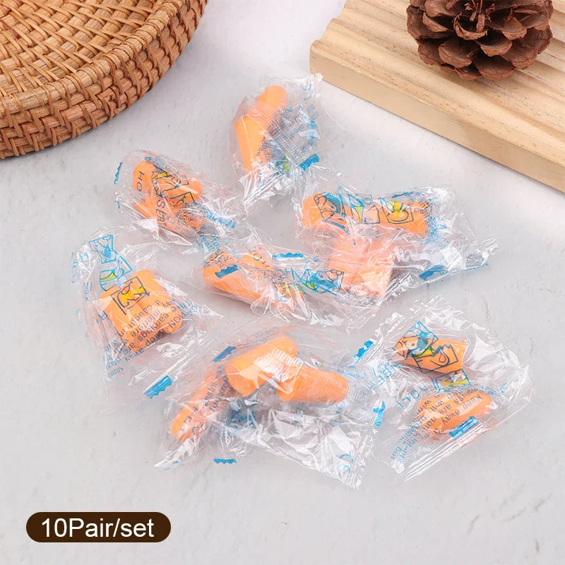 10 Pairs Sponge Earplugs | Noise-Isolating Sleep & Work Earplug Set