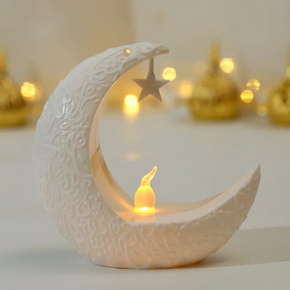 LED Star Moon Candlestick Light | Ramadan Decoration with Castle Wind Lamp