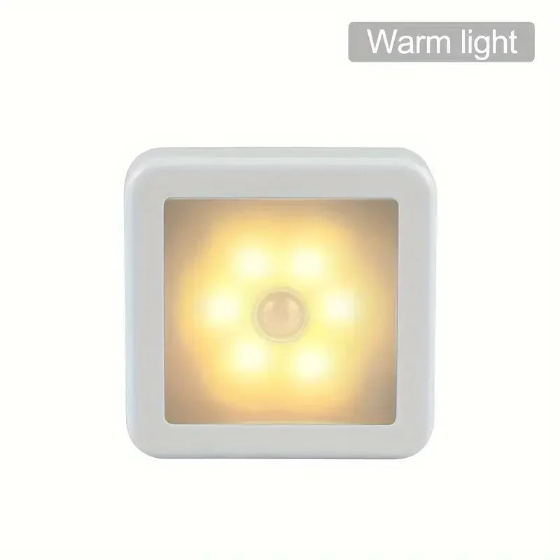 6LED Motion Sensor Night Light | Wireless Battery Operated Puck Lamp for Closet, Stair, Hallway