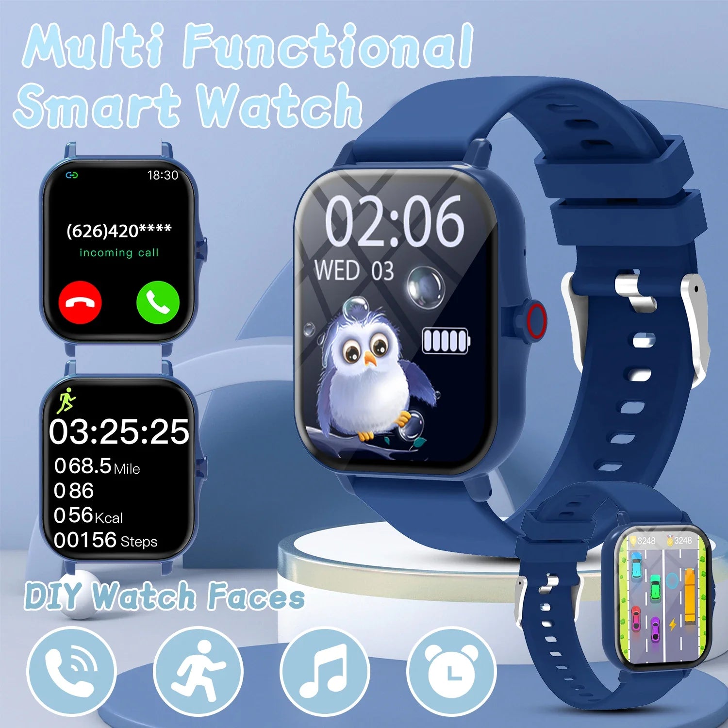 2026 Smartwatch with 1.83-Inch Screen | Bluetooth Call Fitness Tracker for Kids and Adults