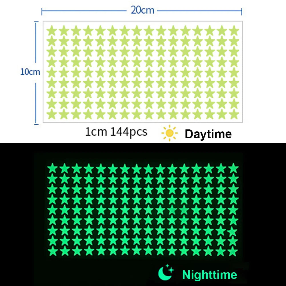Glow In The Dark 3D Star Wall Stickers | Creative Luminous Room Decor