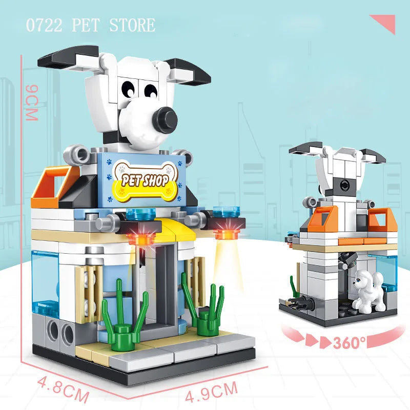 Stackable Building Blocks Toy 8 Pieces | City Street View Set for Kids