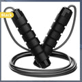 Black PVC Jump Rope with Patented Steel Wire | Fitness Cardio Training
