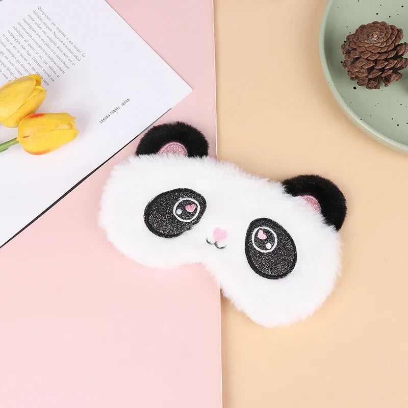Plush Cute Grey Cat Sleep Mask | Light Blocking Eye Shade for Travel and Home