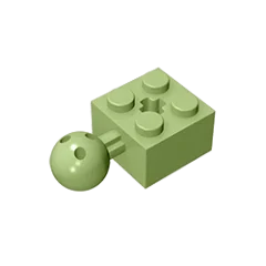 Gobricks GDS-976 Technical Brick Modified 2 x 2 with Ball Joint and Axle Hole | Compatible with Lego 57909