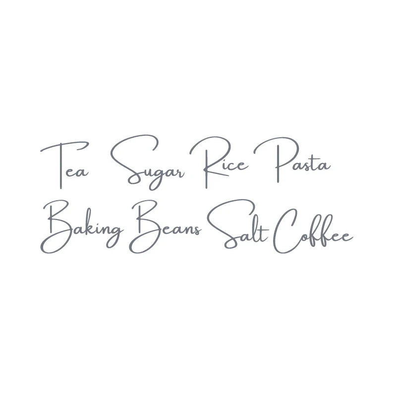 Kitchen Canister Labels Sticker Set | Waterproof Vinyl Decals for Tea Coffee Sugar