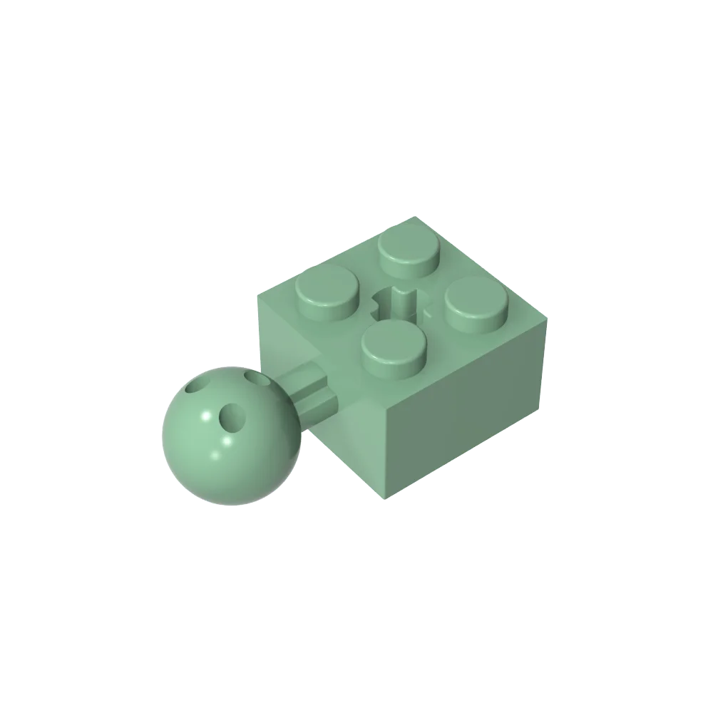 Gobricks GDS-976 Technical Brick Modified 2 x 2 with Ball Joint and Axle Hole | Compatible with Lego 57909