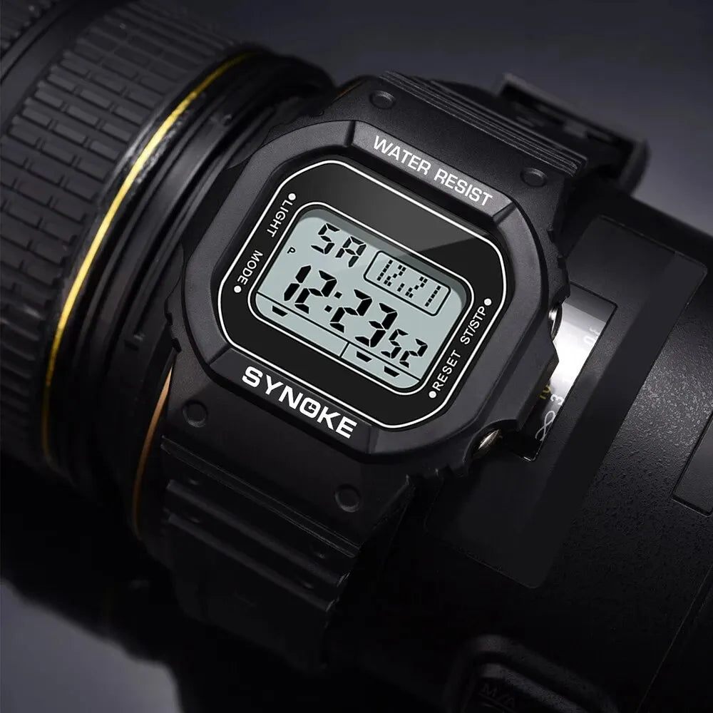 SYNOKE Outdoor Military Digital Watch for Men | Retro Sport Waterproof Timepiece with Luminous Display