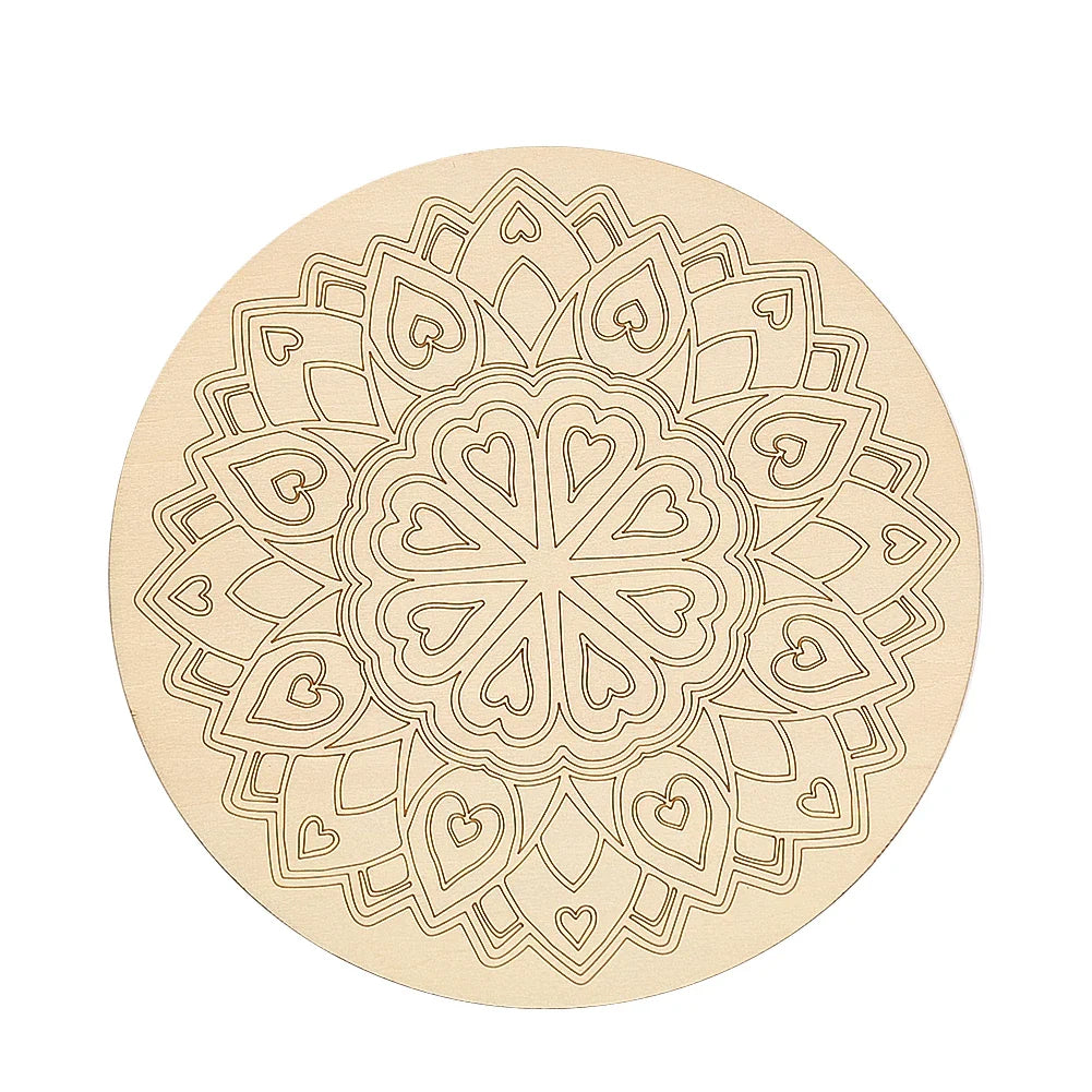 10cm Crystal Grid Wooden Display Board | Laser Engraved Spiritual Decor