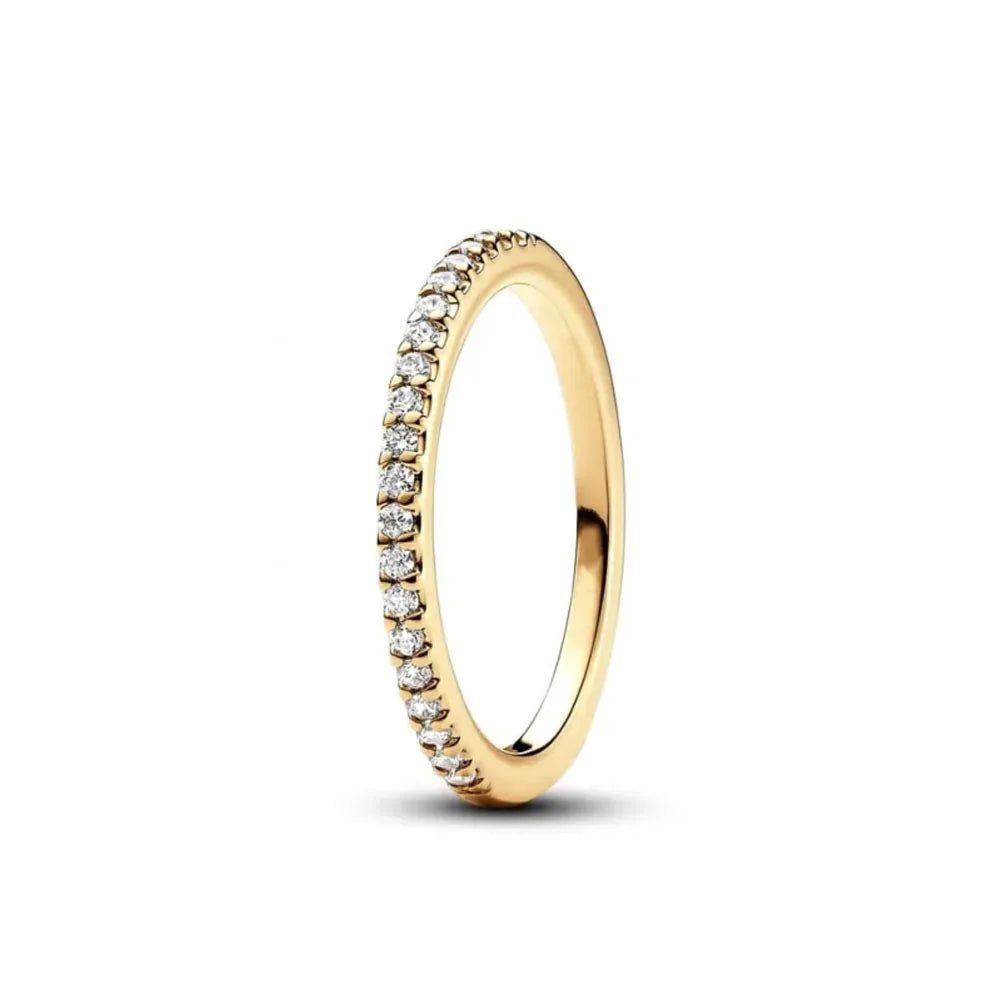 Gold Sun Heart Bow Ring | 925 Sterling Silver Zircon Ring for Women