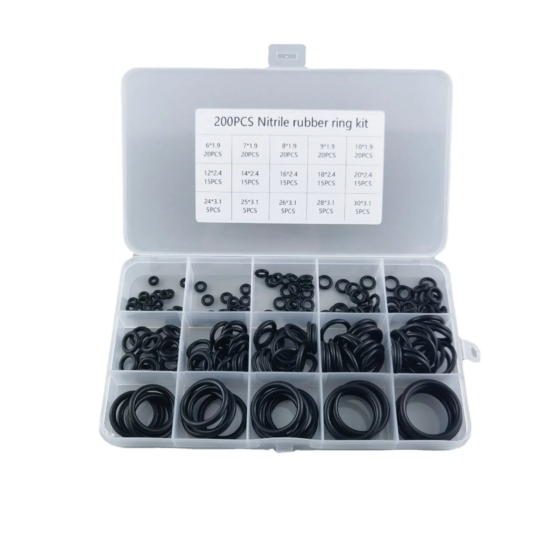 200pcs Rubber O-Ring Assortment Kit | Faucet and Hose Seal Washer Combo Set