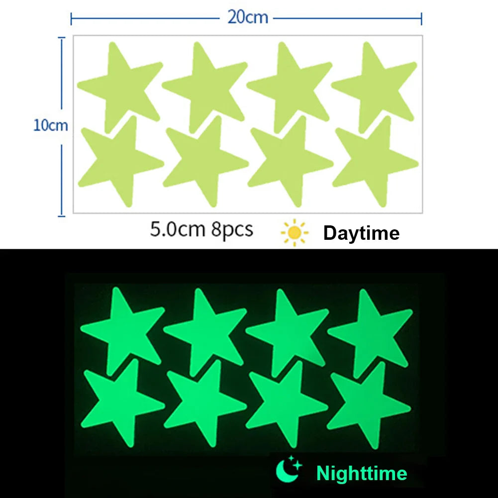 Glow In The Dark 3D Star Wall Stickers | Creative Luminous Room Decor