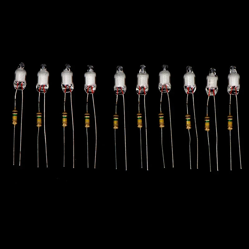Neon Indicator Light Bulbs with Resistor | 220V Red Blue Green 4x10mm 5x13mm