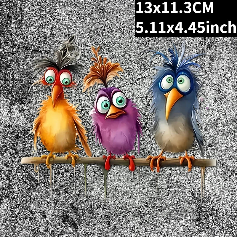 Funny Cartoon Bird Window Stickers | Self-Adhesive PVC Home Decals