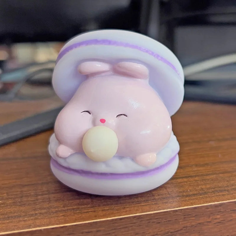 Creative Spit Bubble Burger Squishy Toy | Cute Cartoon Stress Relief and Desk Decor