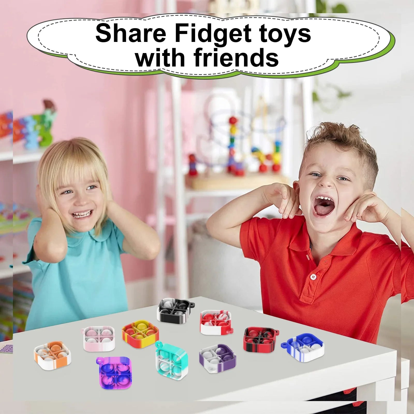 Pop Keychains Fidget Toys Bulk | Stress Relief Sensory Prizes for Classroom