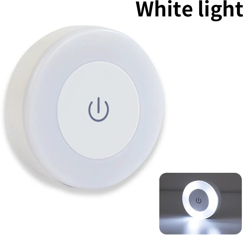 6CM Rechargeable LED Night Light | Touch Switch Wireless Wall Lamp with 3-Color Dimmable Modes