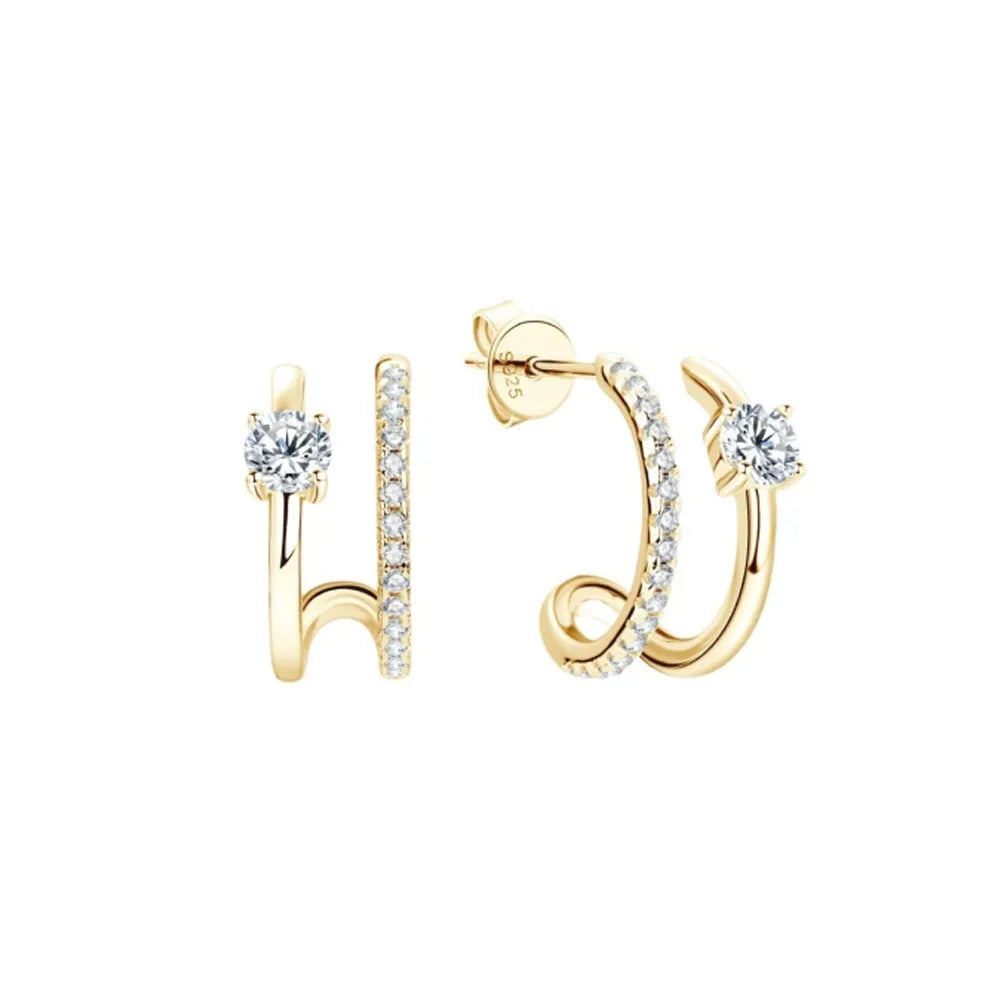 925 Silver Heart Butterfly Zircon Stud Earrings | Elegant Charm Jewelry Gift