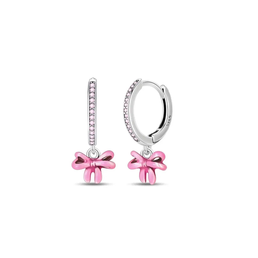 925 Silver Heart Butterfly Zircon Stud Earrings | Elegant Charm Jewelry Gift