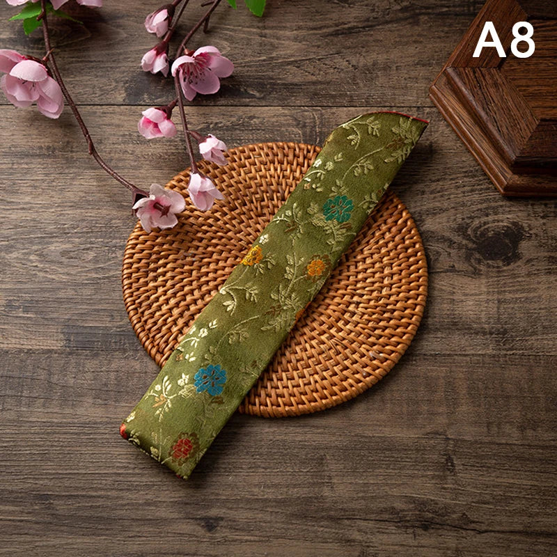 Embroidered Folding Fan Cover Pouch | Silk Fan Protector