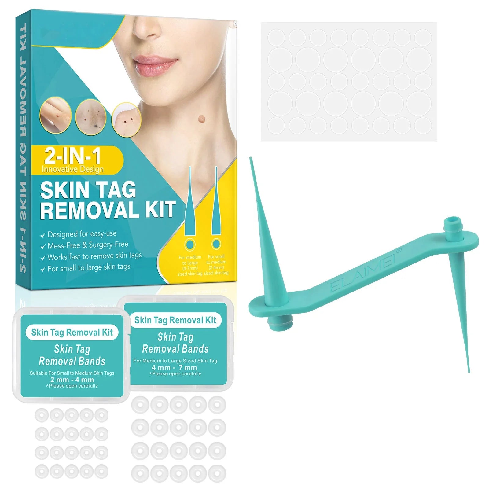 3-IN-1 Painless Skin Tag Removal Kit | Skin Label, Mole, Acne & Wart Removal Pen Set with Cleansing Swabs