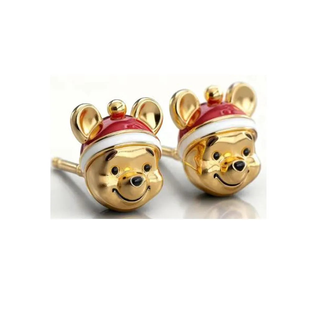925 Silver Cartoon Duck and Teddy Bear Earrings | Cute Animal Stud Earrings for Women