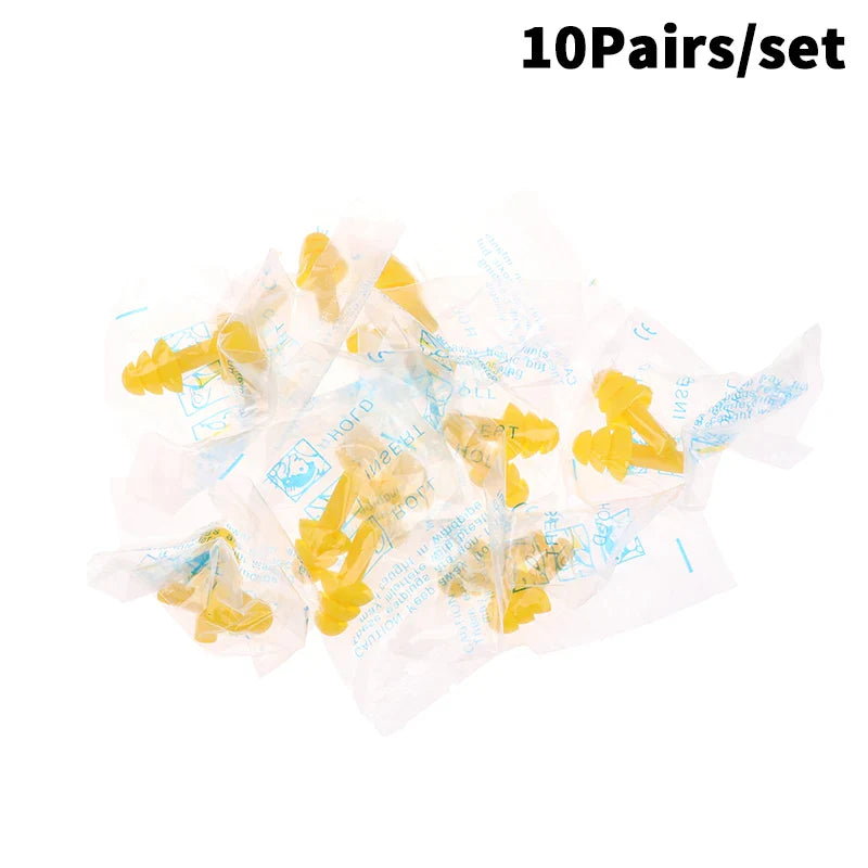 10 Pairs Silicone Anti-Noise Earplugs for Sleep Work Travel | Noise-Canceling Hearing Protection