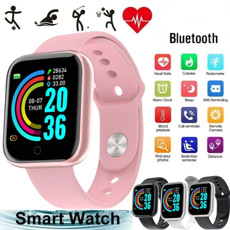 Fitness Smart Watch for Women and Men | Bluetooth Music Control Heart Rate Monitor Y68