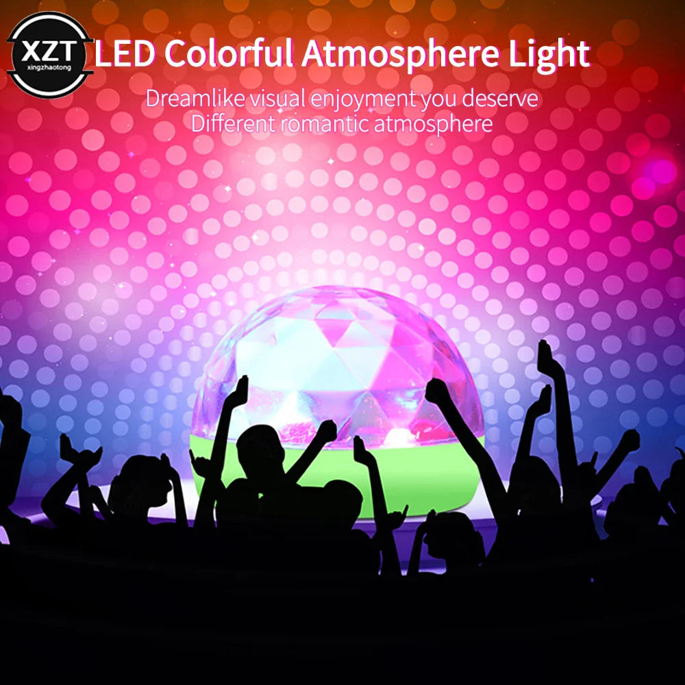 Mini USB RGB Car Atmosphere Light | Music Sync DJ Disco Lamp for Car Home Party