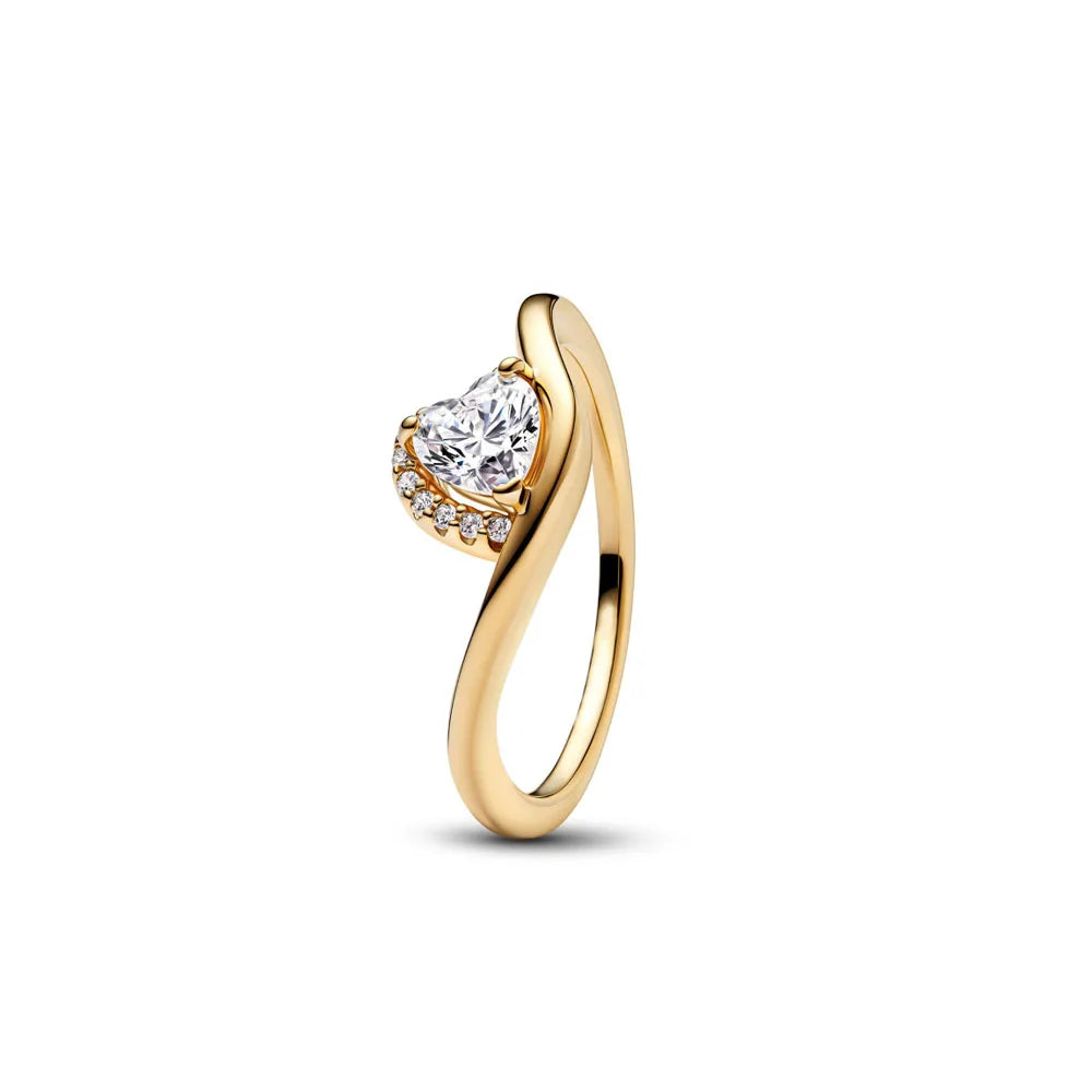 925 Silver Heart Floral Butterfly Ring | Women's Luxury Wedding Band
