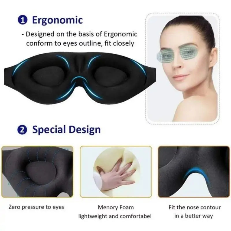 3D Eye Mask Adjustable | No Pressure Sleep Mask for Men and Women