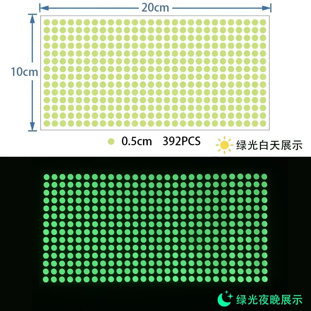 Glow in the Dark Wall Stickers | Luminous Dots Decals for Kids Room